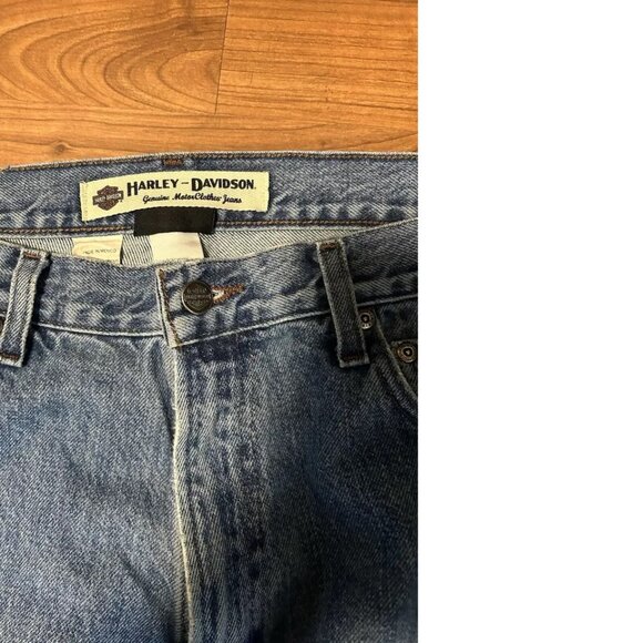 Vtg 2000s Harley Davidson Mens 34x32 Distressed Spell Out Straight Leg Jeans USA - Picture 3 of 9